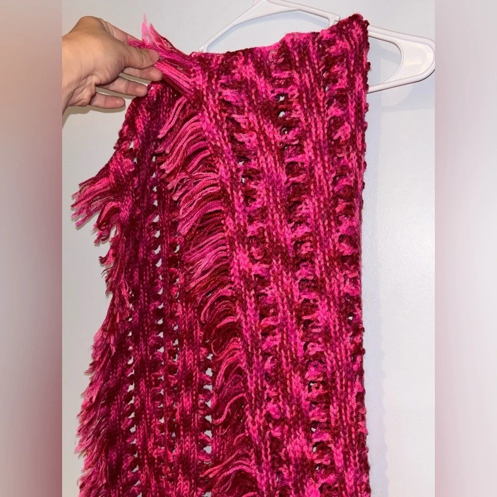 Luxurious Fringe Pink Knitted Baby Throw Blanket